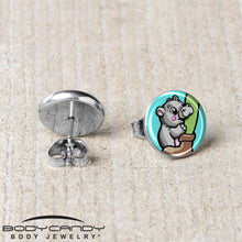 将图片加载到图库查看器，Cute Biting Baby Hippo Stud Earrings
