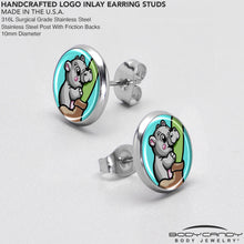 将图片加载到图库查看器，Cute Biting Baby Hippo Stud Earrings
