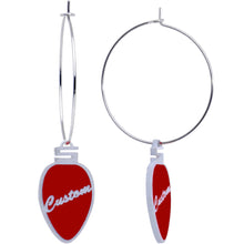 将图片加载到图库查看器，Custom Red Holiday Ornament Personalized Hoop Earrings
