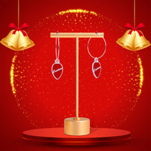 将图片加载到图库查看器，Custom Red Holiday Ornament Personalized Hoop Earrings
