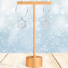 将图片加载到图库查看器，Ice Clear Winter Snowflake Hoop Earrings
