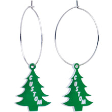 Load image into Gallery viewer, Custom Christmas Tree Personalized Hoop Earrings
