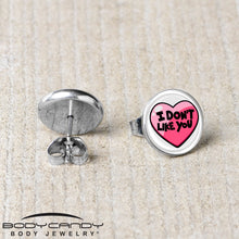 Load image into Gallery viewer, I Don't Like You Valentine Heart Stud Earrings
