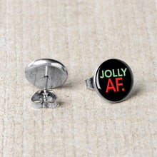 Load image into Gallery viewer, Jolly AF Festive Holiday Christmas Stud Earrings by Onyx O
