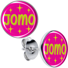 Load image into Gallery viewer, Pink JOMO Stud Earrings by Onyx O

