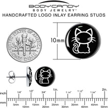 将图片加载到图库查看器，Black and White Kitty Cat Stud Earrings by Onyx O
