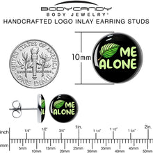 Load image into Gallery viewer, Black Green Leaf Me Alone Stud Earrings by Onyx O
