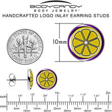 Load image into Gallery viewer, Yellow Slice of Lemon Stud Earrings by Onyx O
