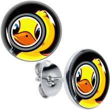 Load image into Gallery viewer, Magnified Yellow Duck Stud Earrings by Onyx O
