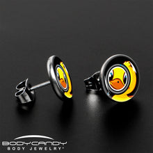 Load image into Gallery viewer, Magnified Yellow Duck Stud Earrings by Onyx O
