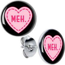 Load image into Gallery viewer, MEH Heart Stud Earrings by Onyx O
