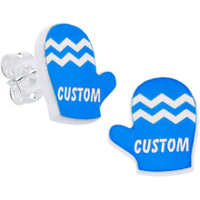 将图片加载到图库查看器，Custom Holiday Mitten Personalized Dangle Barbell Cartilage Earring
