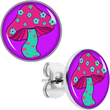 Load image into Gallery viewer, Funky Floral Mushroom Stud Earrings by Onyx O
