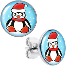 Load image into Gallery viewer, Snowfall Holiday Penguin Stud Earrings by Onyx O
