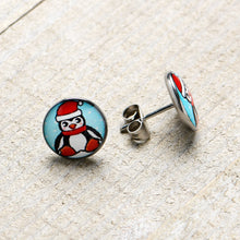 Load image into Gallery viewer, Snowfall Holiday Penguin Stud Earrings by Onyx O
