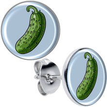 Load image into Gallery viewer, Green Pickle Stud Earrings by Onyx O
