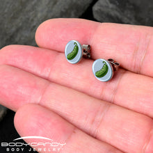 Load image into Gallery viewer, Green Pickle Stud Earrings by Onyx O
