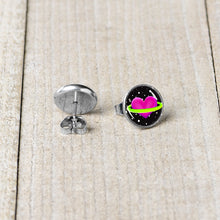 Load image into Gallery viewer, Heart Planet Stud Earrings by Onyx O
