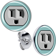 将图片加载到图库查看器，Smiling Plug Outlet Stud Earrings by Onyx O
