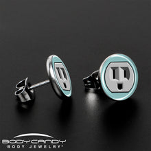 将图片加载到图库查看器，Smiling Plug Outlet Stud Earrings by Onyx O
