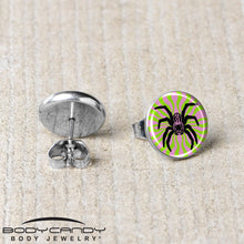 Load image into Gallery viewer, Psychedelic Spider Stud Earrings by Onyx O
