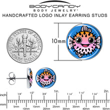 Load image into Gallery viewer, Swimming Pink Pufferfish Stud Earrings by Onyx O
