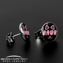 将图片加载到图库查看器，RAWR Kitty Cat Stud Earrings by Onyx O
