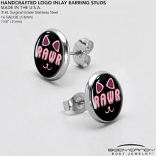 将图片加载到图库查看器，RAWR Kitty Cat Stud Earrings by Onyx O
