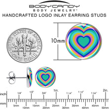 Load image into Gallery viewer, Rainbow Retro Heart Stud Earrings by Onyx O
