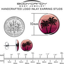 Load image into Gallery viewer, Palm Tree Retro Sunset Stud Earrings by Onyx O
