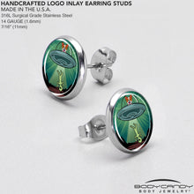 Load image into Gallery viewer, Reverse Alien UFO Abduction Stud Earrings by Onyx O
