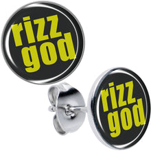 Load image into Gallery viewer, RIZZ GOD Stud Earrings by Onyx O
