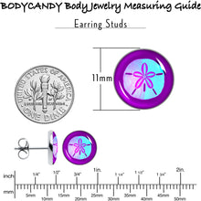 Load image into Gallery viewer, Purple Nautical Sand Dollar Stud Earrings by Onyx O
