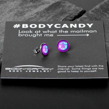 Load image into Gallery viewer, Purple Nautical Sand Dollar Stud Earrings by Onyx O
