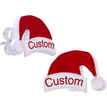 将图片加载到图库查看器，Custom Santa Hat Personalized Stud Earrings
