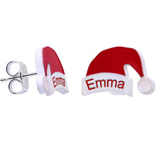 将图片加载到图库查看器，Custom Santa Hat Personalized Stud Earrings
