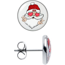 Load image into Gallery viewer, Christmas Peace Love Santa Stud Earrings by Onyx O
