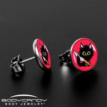 Load image into Gallery viewer, Stabby Cat Stud Earrings by Onyx O
