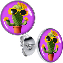 Load image into Gallery viewer, Sunflower Cactus Stud Earrings by Onyx O
