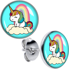 Load image into Gallery viewer, Rainbow Unicorn Stud Earrings by Onyx O
