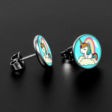 Load image into Gallery viewer, Rainbow Unicorn Stud Earrings by Onyx O
