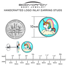Load image into Gallery viewer, Rainbow Unicorn Stud Earrings by Onyx O
