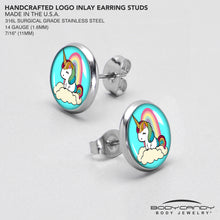 Load image into Gallery viewer, Rainbow Unicorn Stud Earrings by Onyx O
