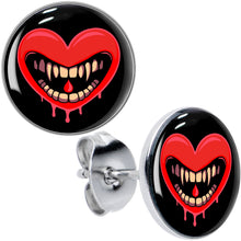 Load image into Gallery viewer, Valentine Heart Vampire Stud Earrings
