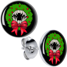 Load image into Gallery viewer, Holiday Vampire Wreath Stud Earrings by Onyx O
