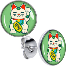 Load image into Gallery viewer, Waving Cat Stud Earrings by Onyx O
