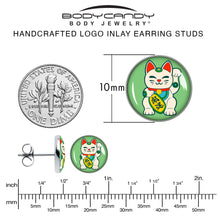 Load image into Gallery viewer, Waving Cat Stud Earrings by Onyx O
