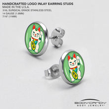 Load image into Gallery viewer, Waving Cat Stud Earrings by Onyx O
