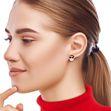 Load image into Gallery viewer, Handmade Wooden Santa Claus Holiday Christmas Stud Earrings by Onyx O
