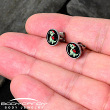 Load image into Gallery viewer, Christmas Holiday Dinosaur Stud Earrings by Onyx O
